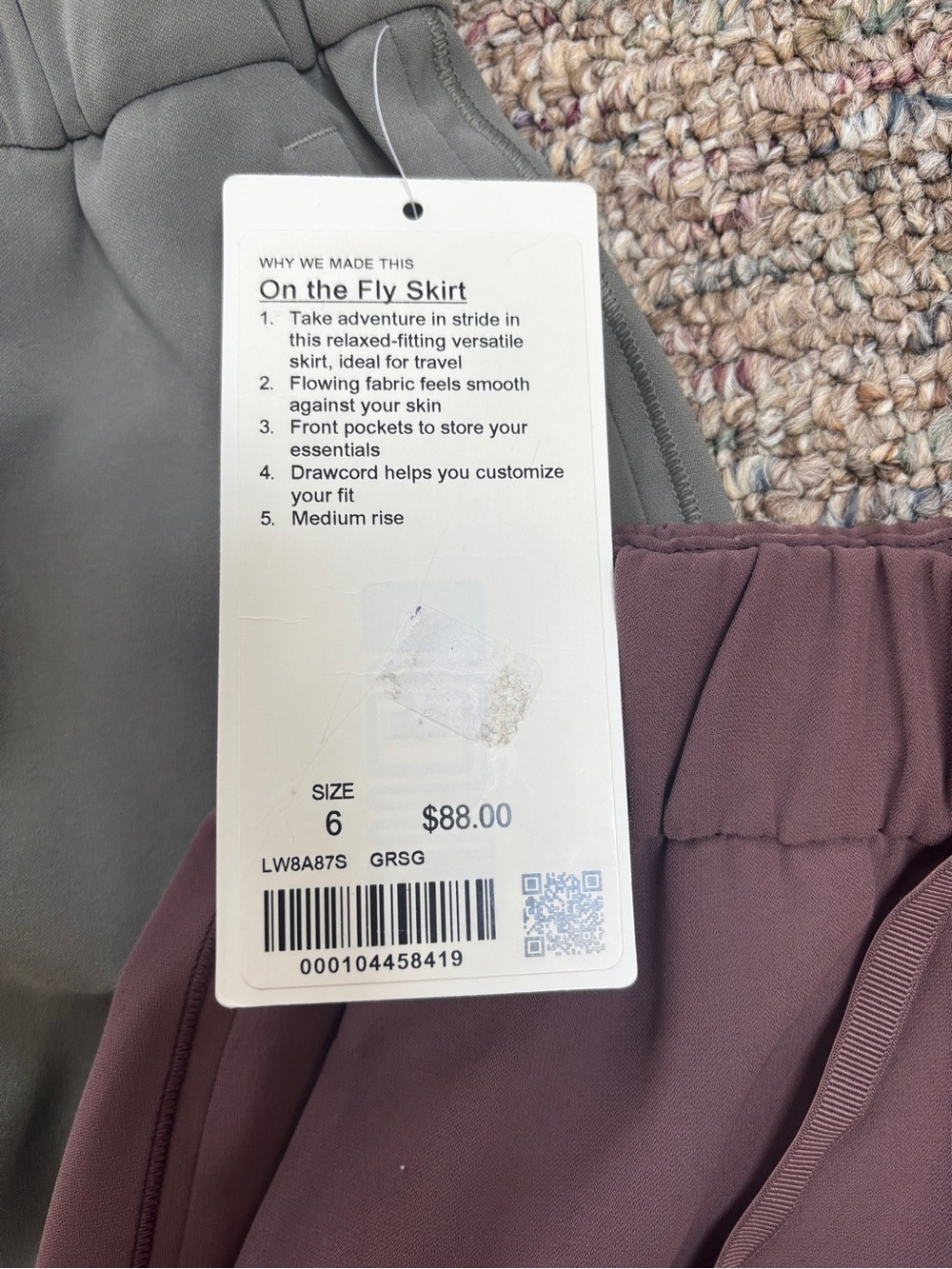 lululemon athletica Drawstring Scalloped Hem Mini Skirts - Olive & Plum - Picture 2 of 3